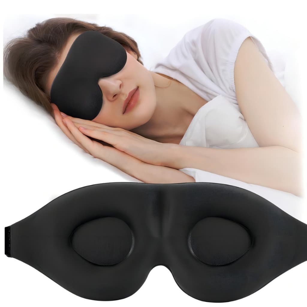 Máscara de Dormir 3D Blackout Total – Conforto Premium e Ajuste Anatômico