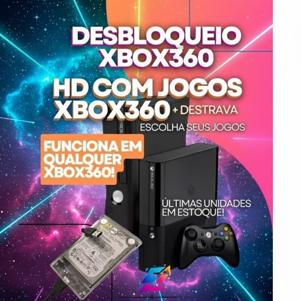 Desbloqueio Xbox360 + Hd com Jogos de Sua Escolha