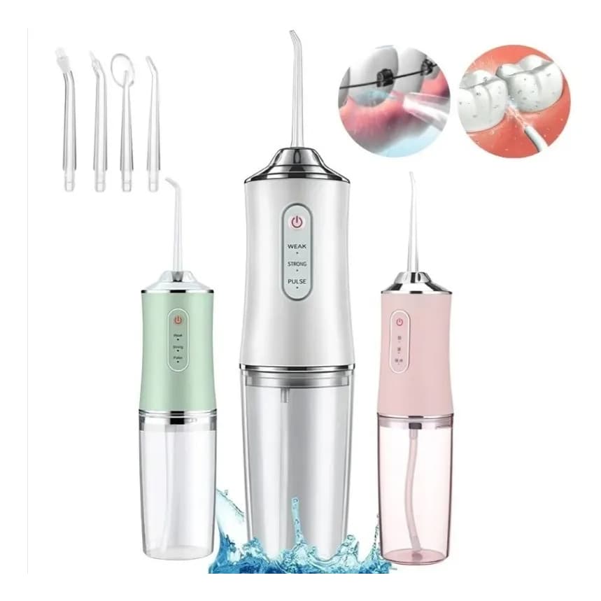 Irrigador Dental Higiene Oral Dentes Gengiva Portátil Recarregável Limpeza Bocal Jato de Água Forte