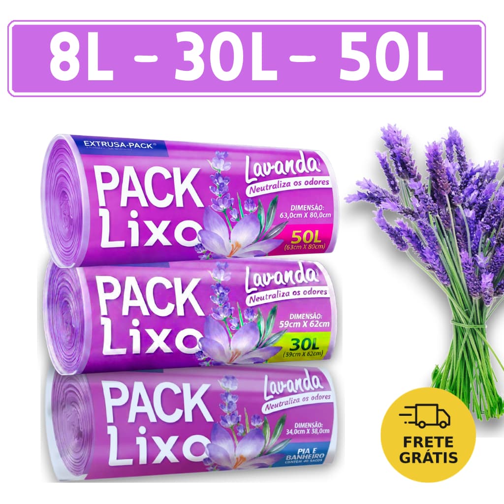 Saco De Lixo 8L 30L 50L  Litros Saco Lixo Lavanda Anti Odor Perfumado Lilás Anti Inseto