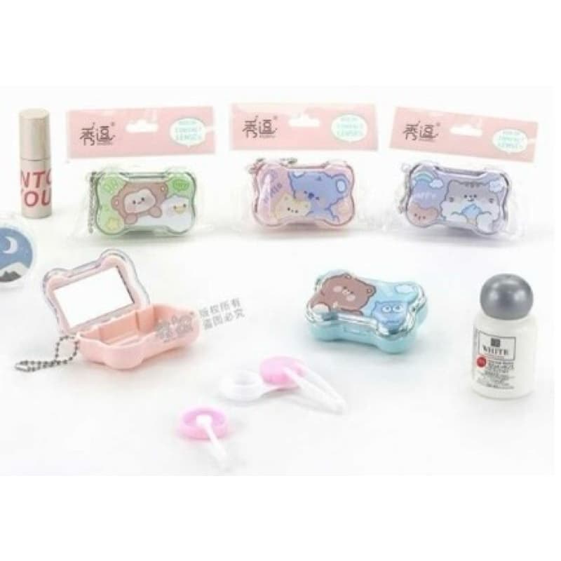 Estojo Porta Lentes de Contato Fofos Com Espelho