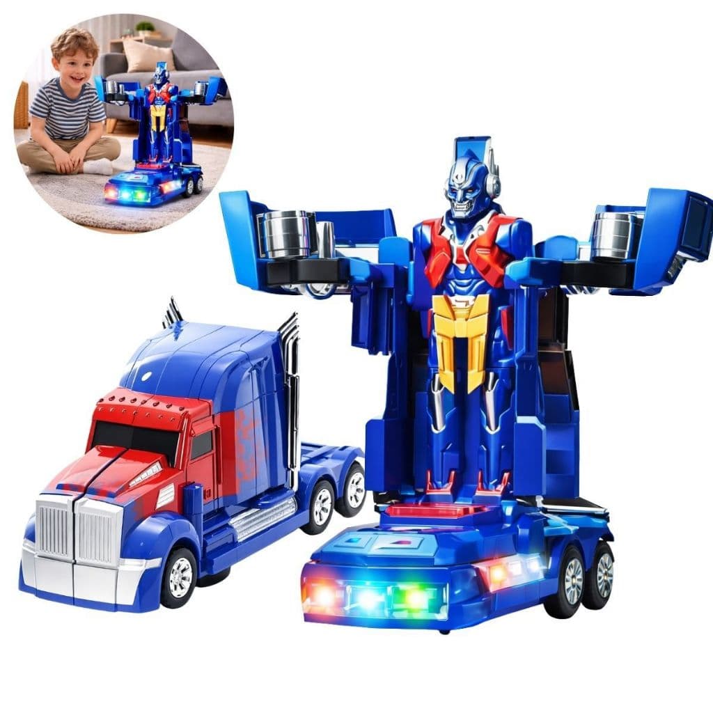 Caminhão Transformers Optmus Prime Menino Vira Robo Bate E Volta