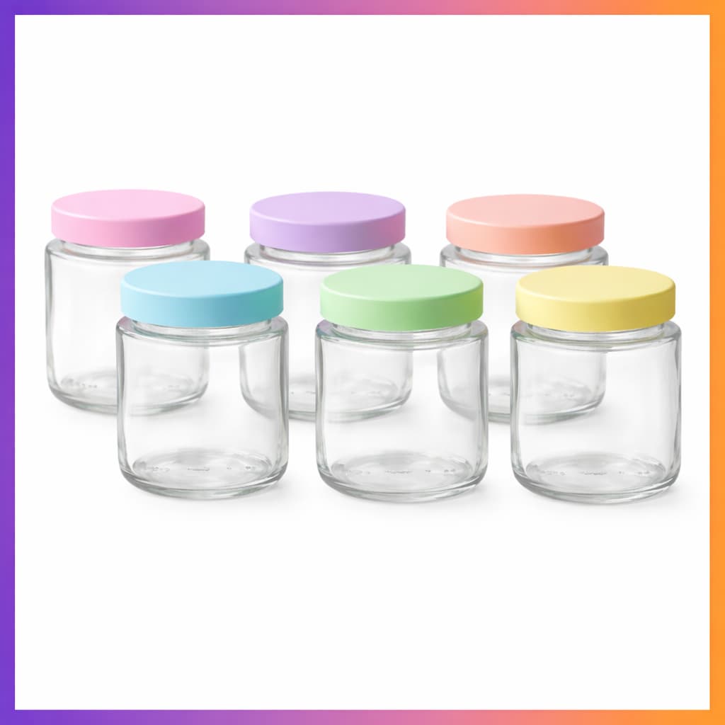 Kit Potes Vidro 200ml para Leite Materno Papinha Tampa BPA Free Coloridas Nadir Figueiredo Belem