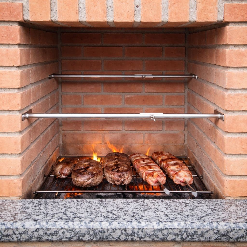 Par Suporte Extensor de Grelhas Espeto Para Churrasqueira 75cm