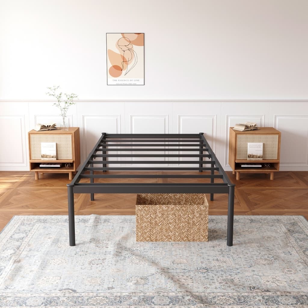 Estrado De Metal Para Cama De Casal /Cama de Solteiro, Fácil De Instalar e Dobrável Com Suportes De Ripas De Aço