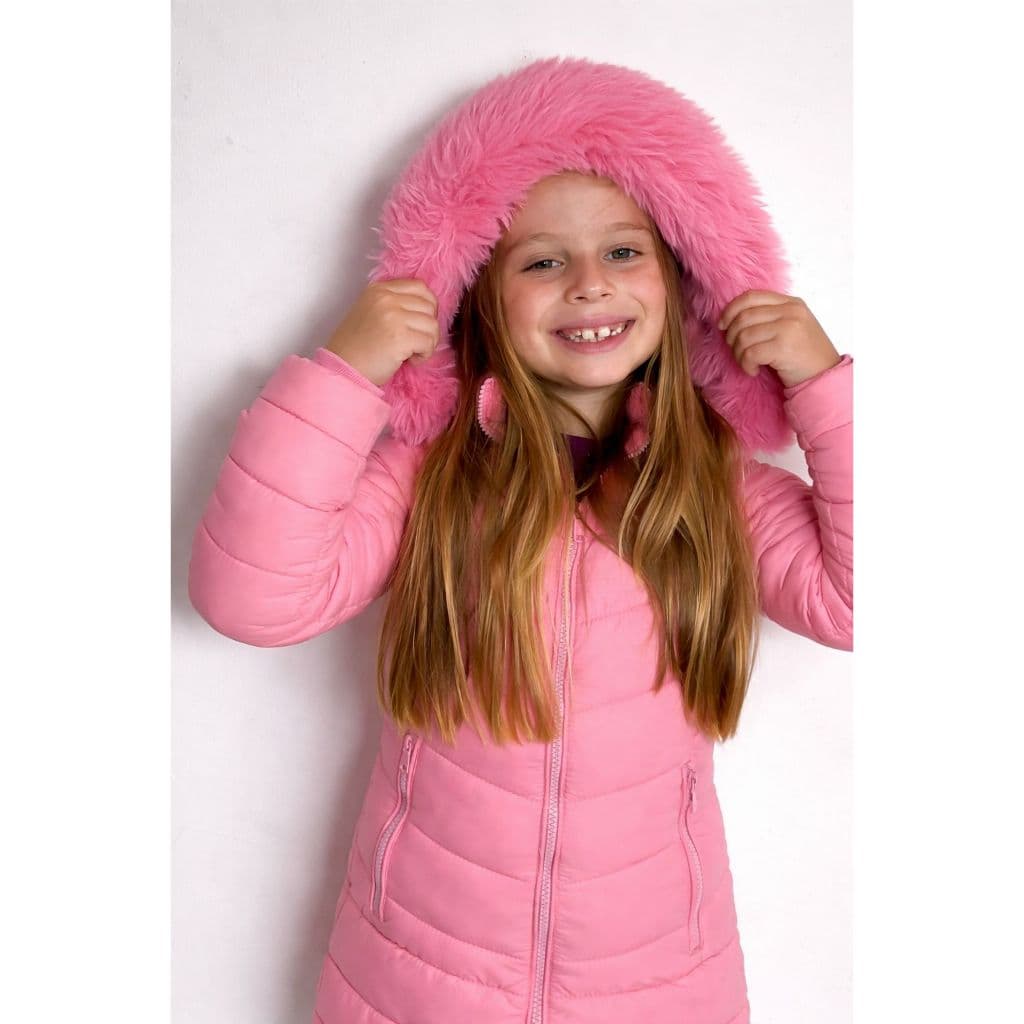 Jaqueta Menina Quentinha Com Capuz Casaco Infantil Inverno