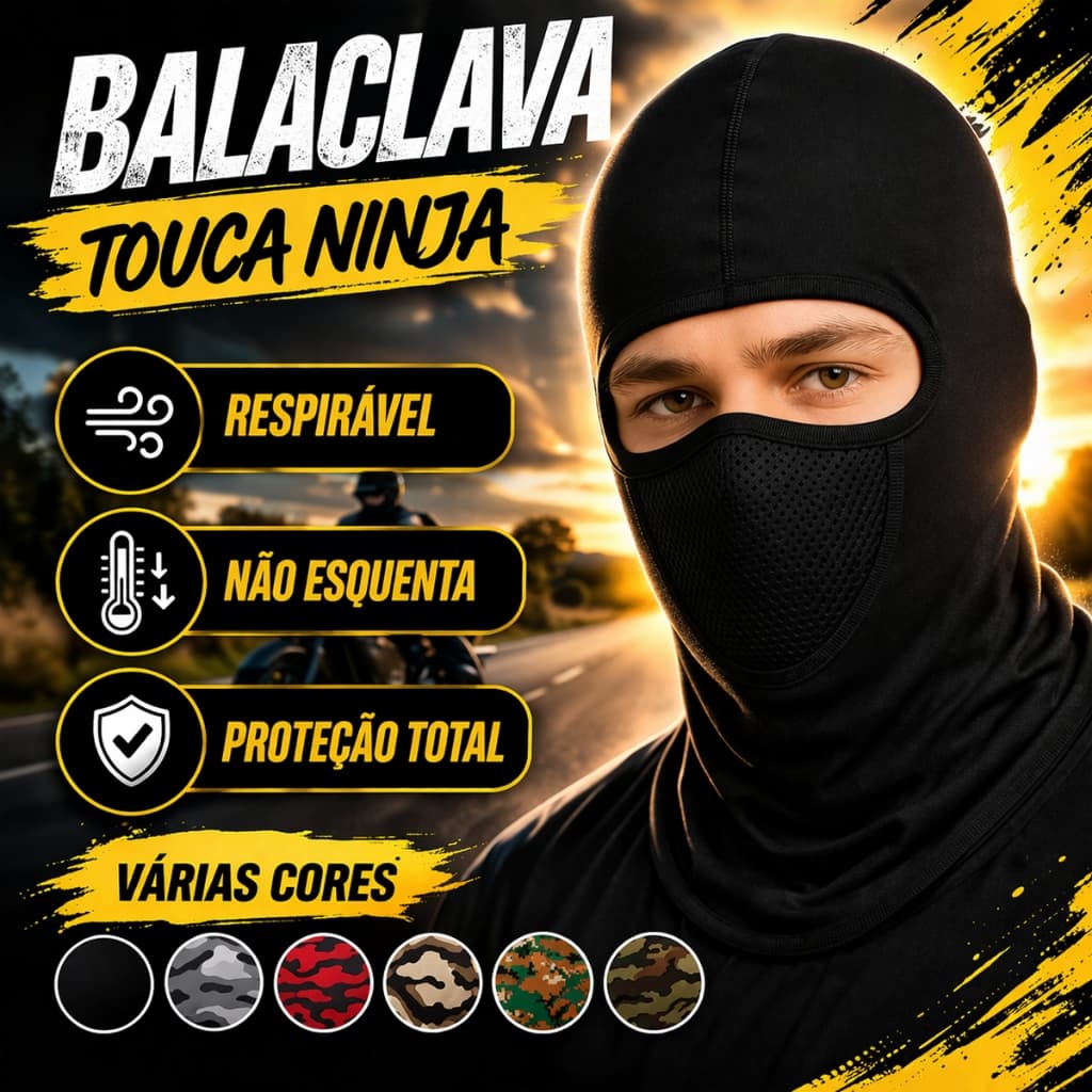 Balaclava Touca Ninja Moto Máscara Motoqueiro Motoboy Protege Do Sol Máscara Térmica