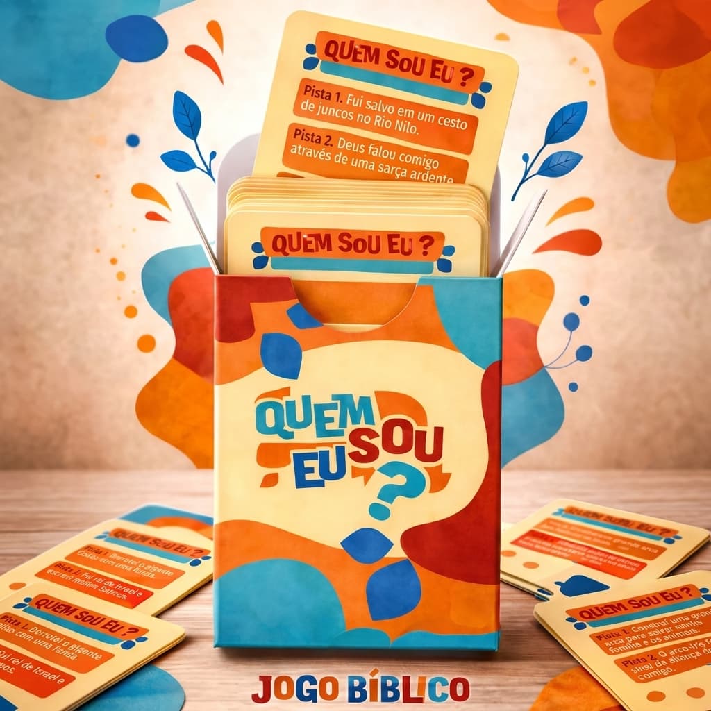 Jogo Bíblico de Cartas Infantil | Quem Sou Eu | Baseado na Bíblia Sagrada | Brinquedo Educativo Cristão | Penkal Livros