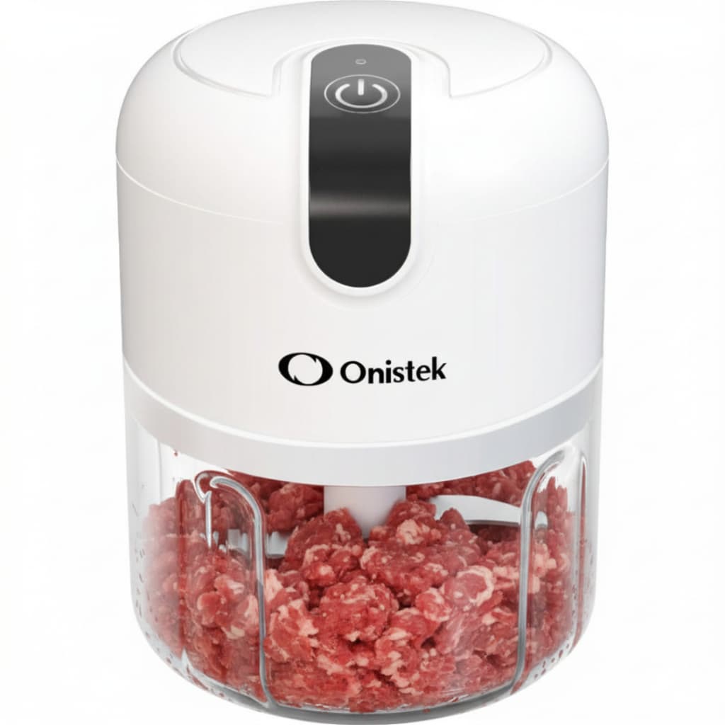 Mini Processador de Alimentos Elétrico Triturador Portátil 3 Lâminas Inox Recarregável Branco