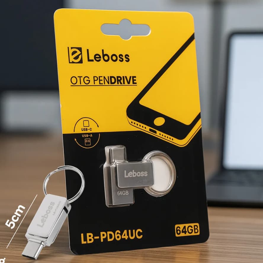 Pendrive Tipo C E Usb Leboss 2.0 E 1.1 Cinza Escolha o Tamanho 8GB, 16GB, 32GB, 64GB