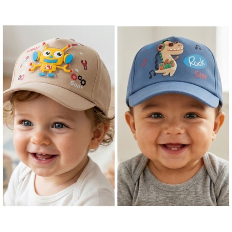 Boné Bebê 0–12M com Proteção Sol