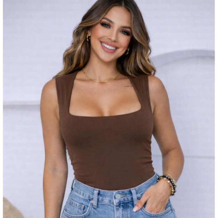 Body Bory Decote QUADRADO Forrado Bori Basico