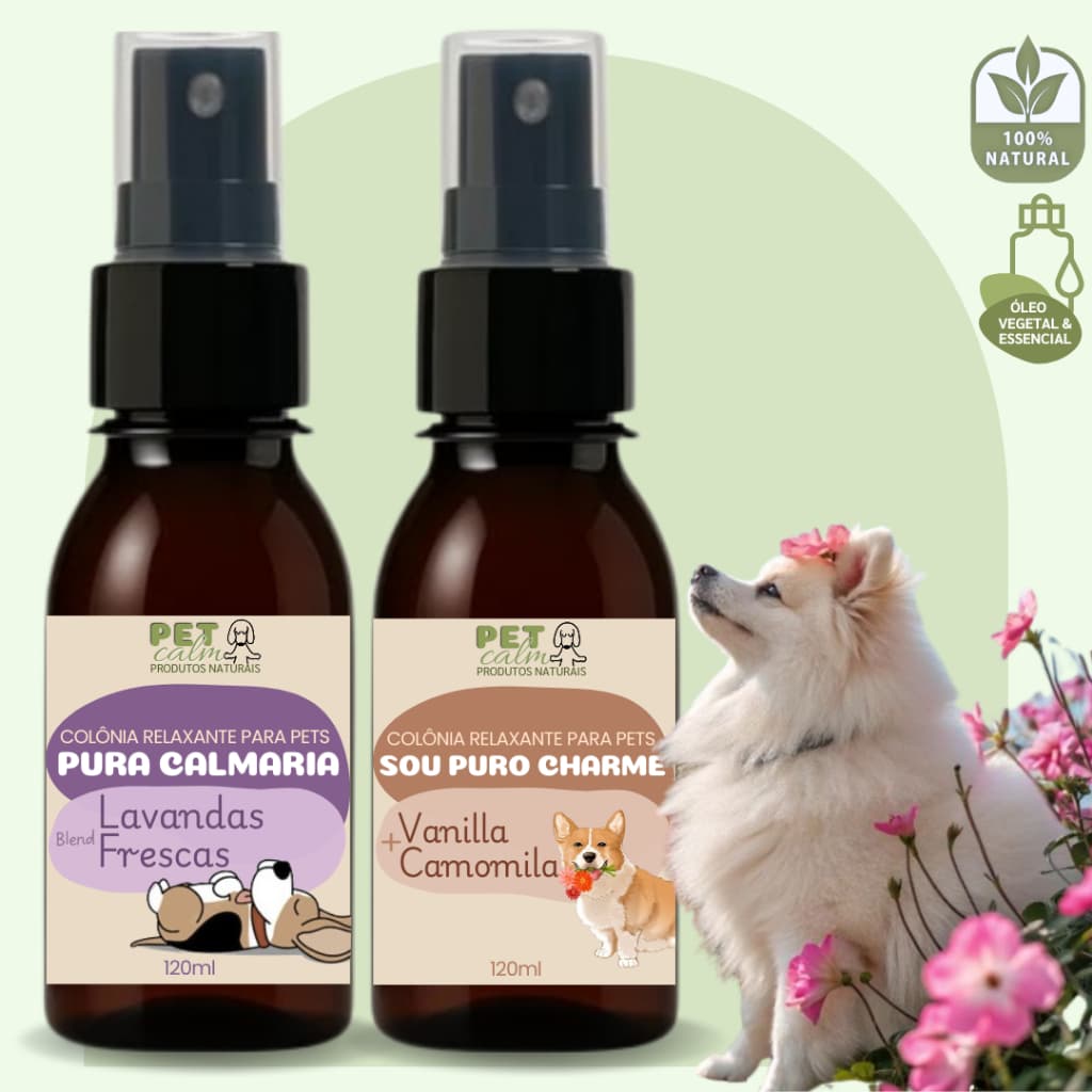 Colônia Relaxante Pet - Perfume para Cachorro e Gato - Cães e Gatos