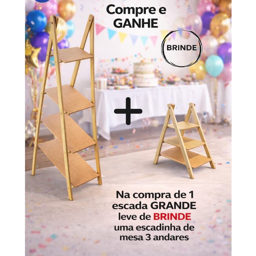 Escadinha Decoraçao De Doces Festas Lembrancinhas Novidade 4 Andares MAIS BRINDE