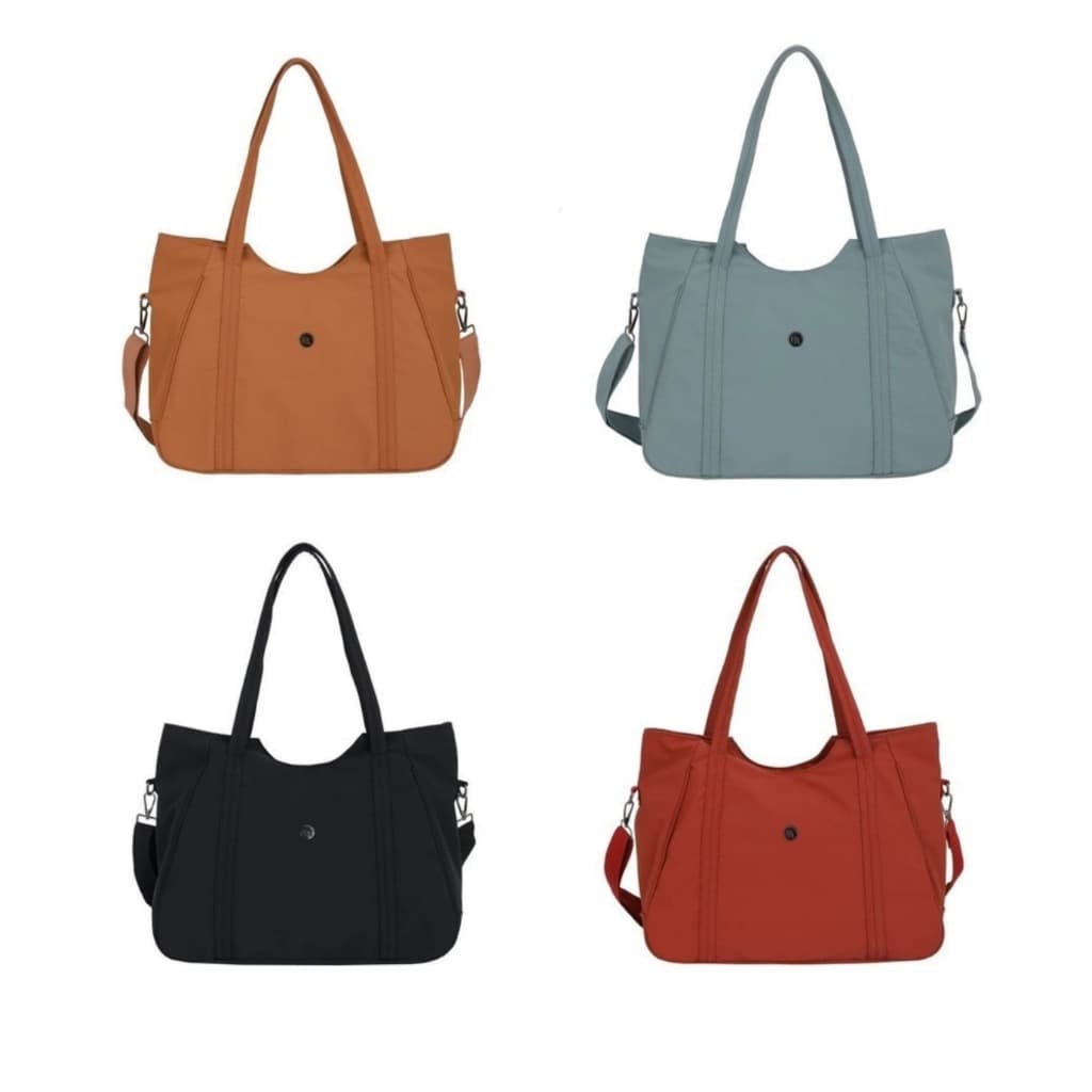 Bolsa de Ombro Casual Grande  Modelo Saco em Nylon com Divisória