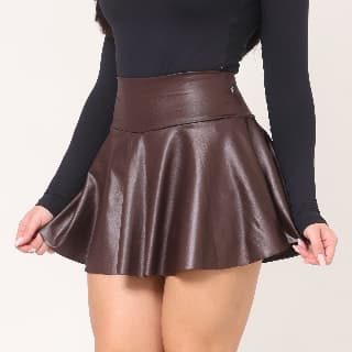 SHORT SAIA EM CIRRE BABADO FITNESS ACADEMIA CORRIDA CINTURA ALTA