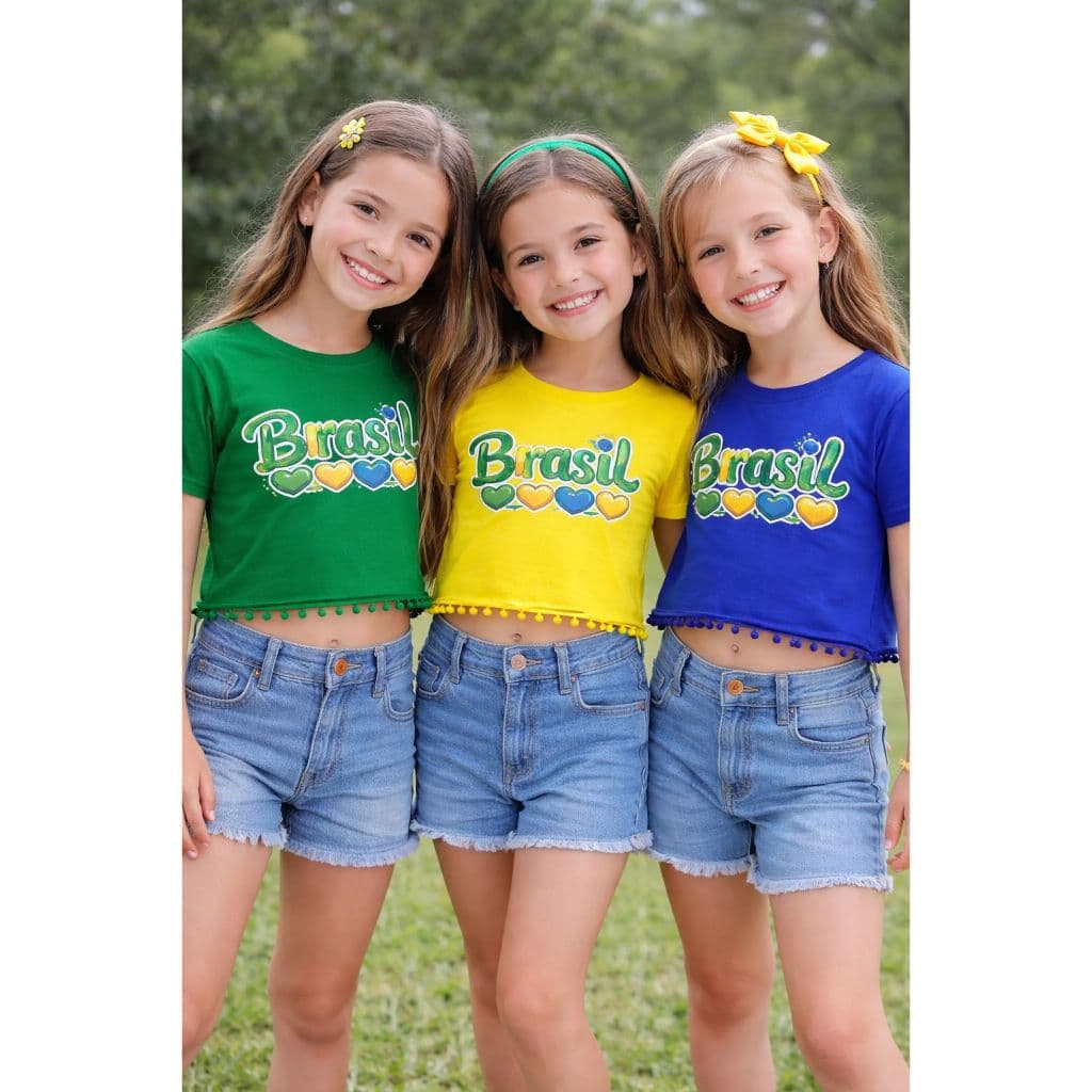 Cropped Oversize Infantil 2 a 15 anos BRASIL / COPA DO MUNDO