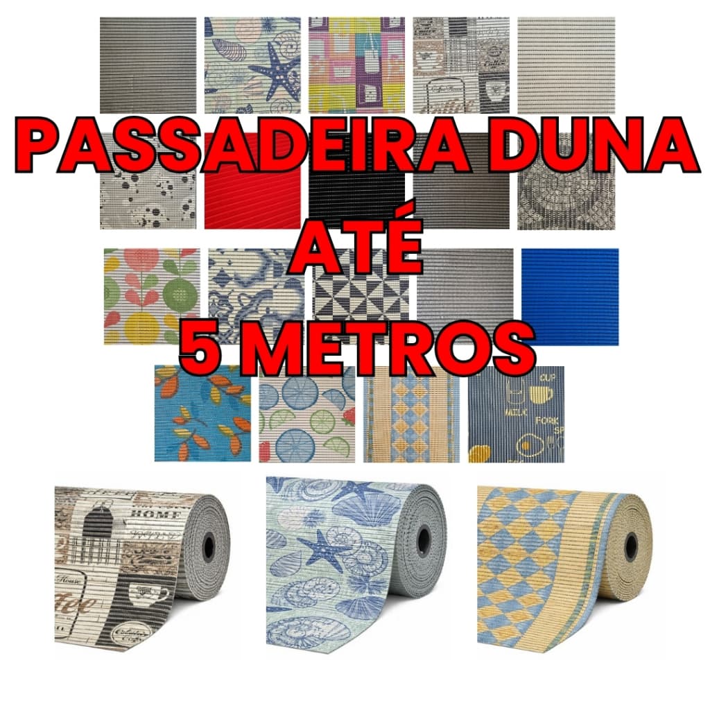 Passadeira Tropical Dunas Até 5 Metros Emborrachada E Antiderrapante 43cm Largura