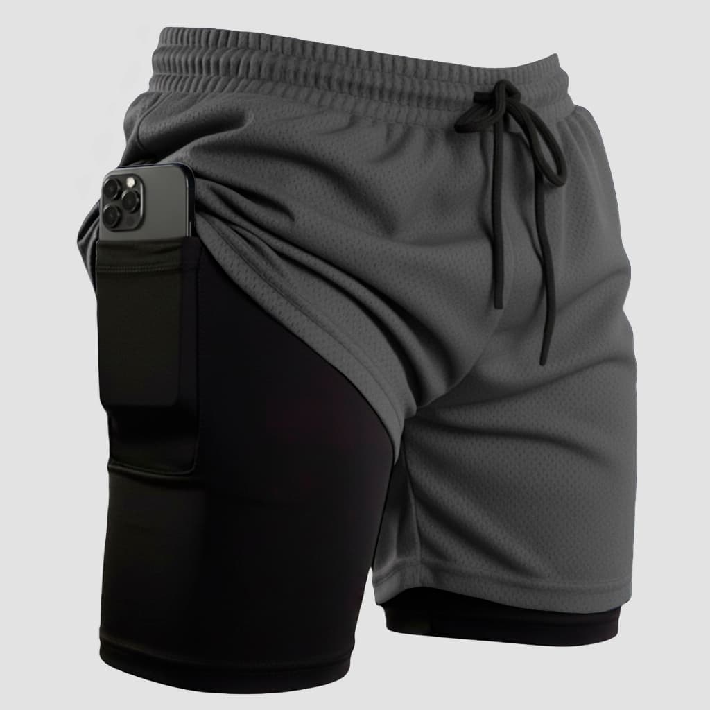 Bermuda Masculina Compreensão 2 Em 1 Short Esporte Academia Futsal ciclismo caminhada