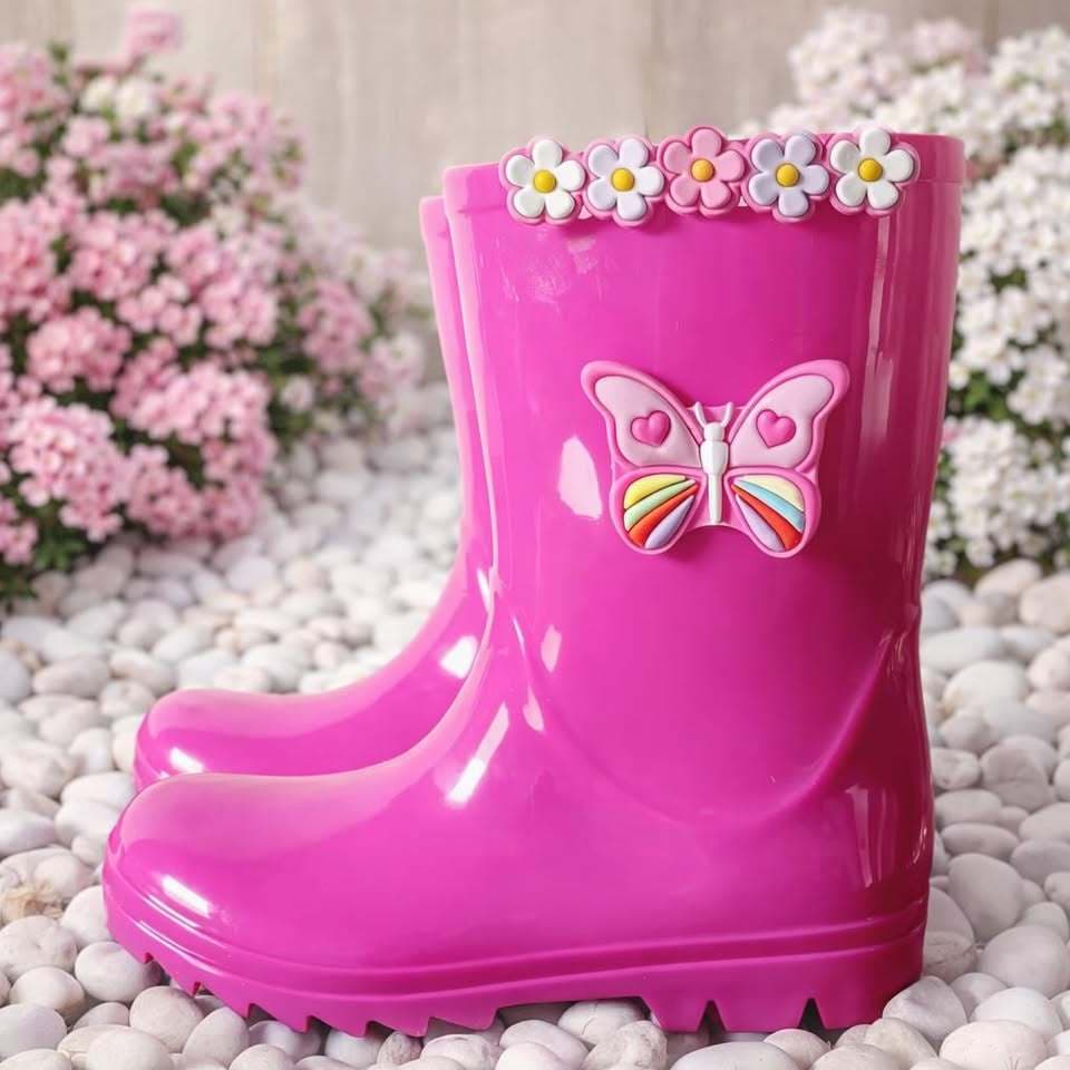 Galocha Infantil Bota Menina Cano Alto Leve Confortável Impermeável Antiderrapante Feminina