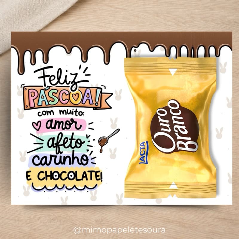 ENVIO RÁPIDO - Cartão/Tag para Bombom - Feliz Páscoa - Mimo - Presente  - Card - Chocolate - Mini Ovo - Biscoito