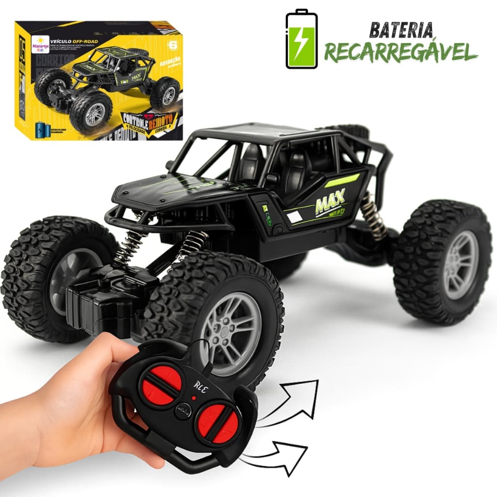 Carrinho Controle Remoto Recarregavel Carro Grande 4x4 Off Road