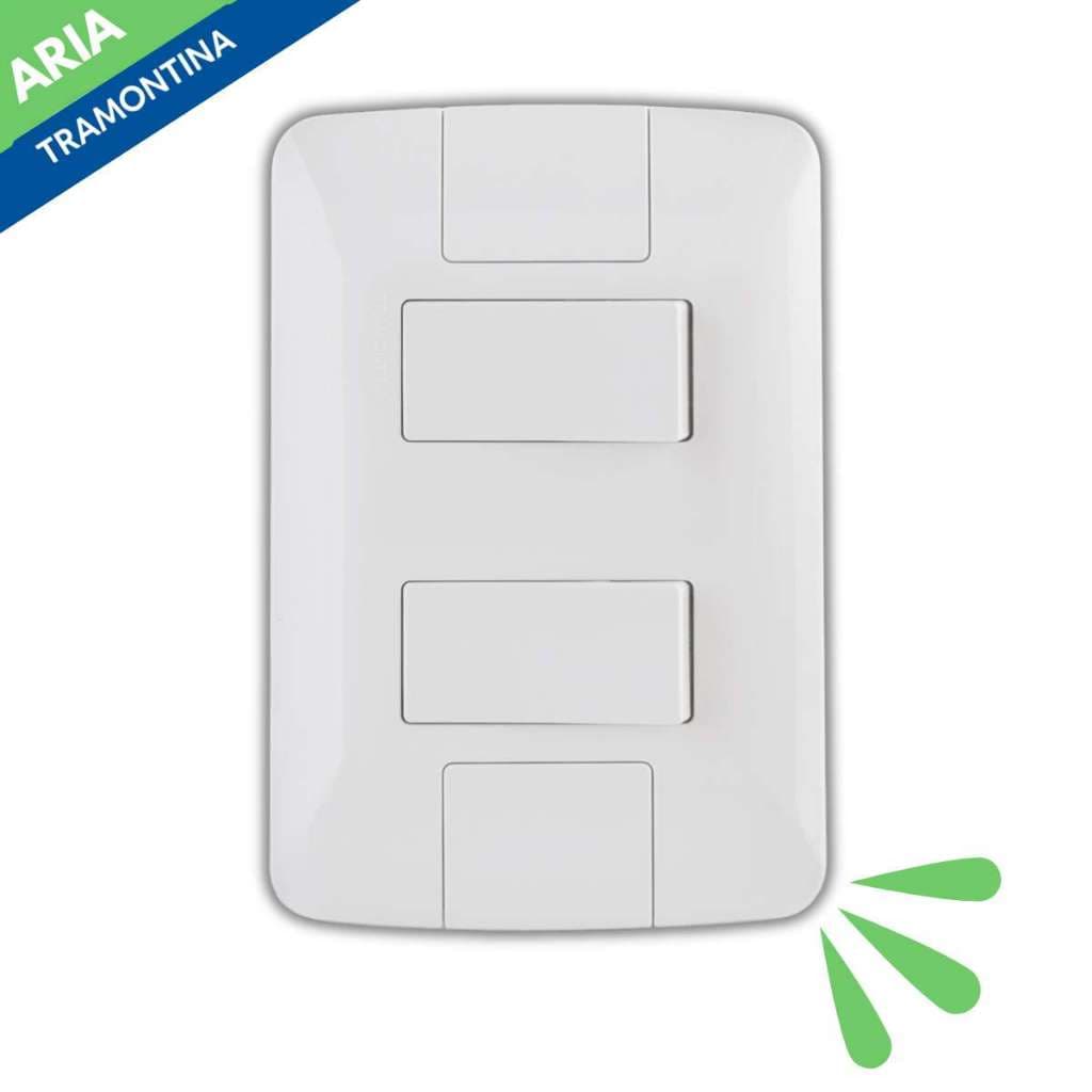 Conjunto 4x2 com 2 Interruptores Simples Branco Aria Tramontina