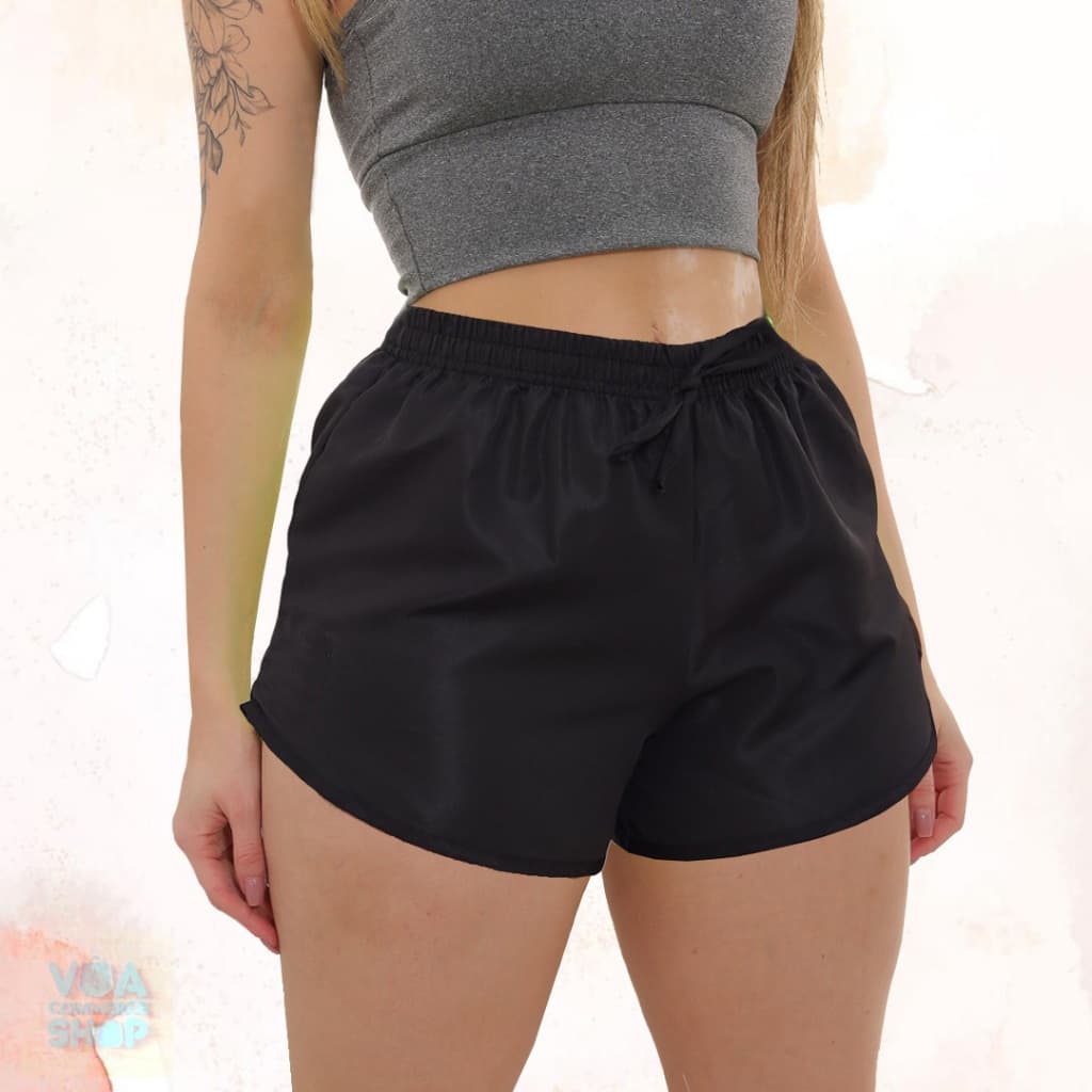 Short Tactel Feminino Levinho Liso para usar em Academia Praia Shortinho