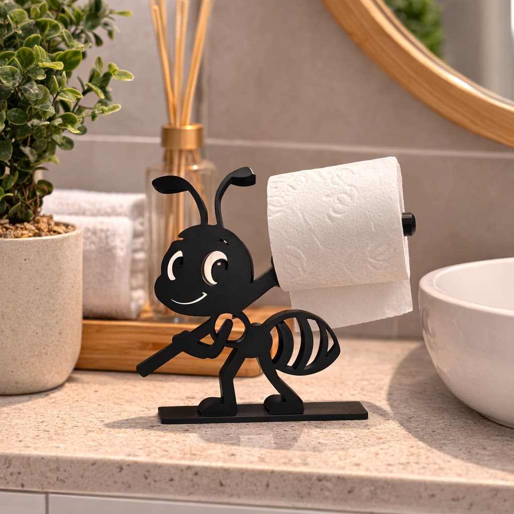 Suporte Papel Higiênico Formiga Moderno e Decorativo