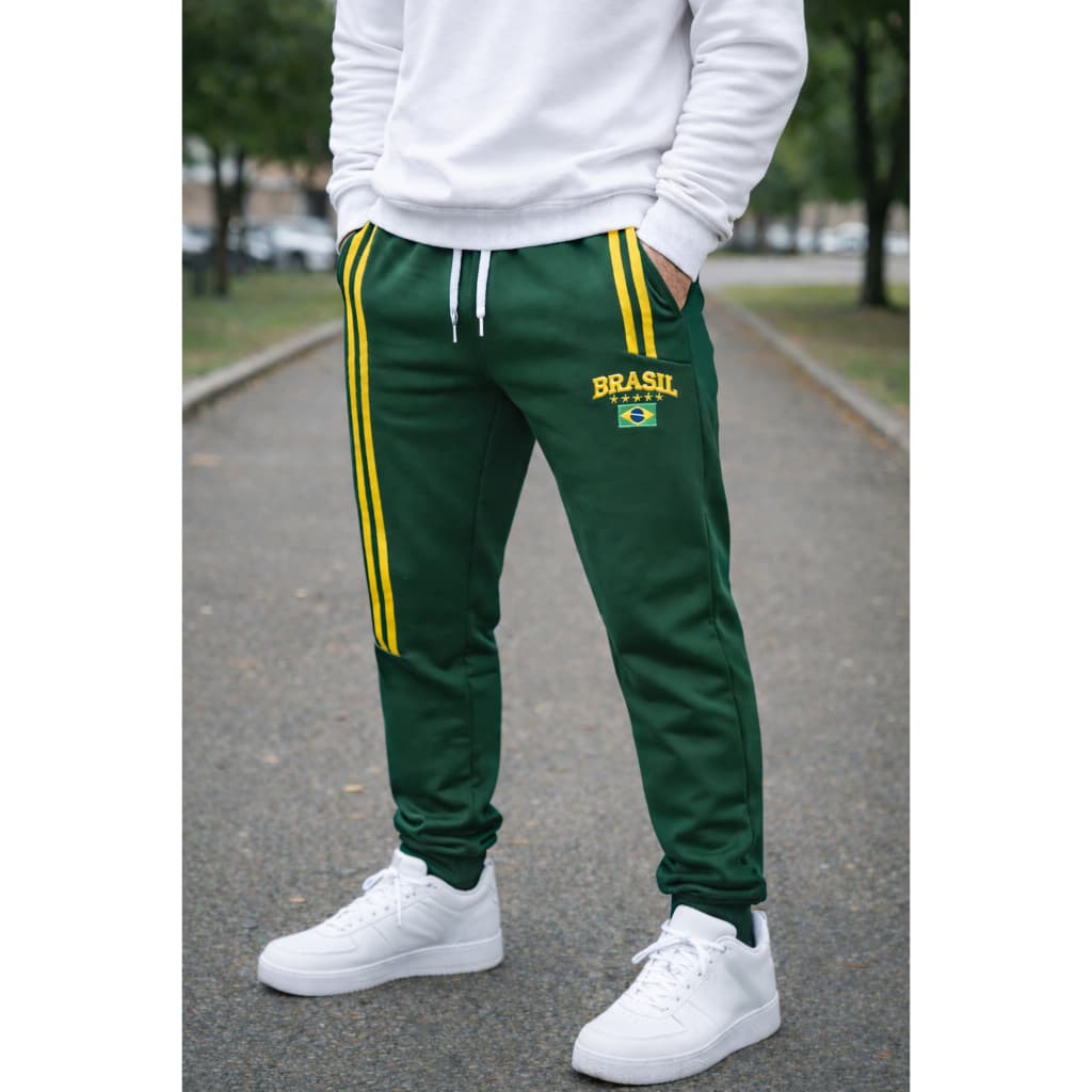 CALÇA JOGGER MOLETON LEVE BRASIL BORDADA