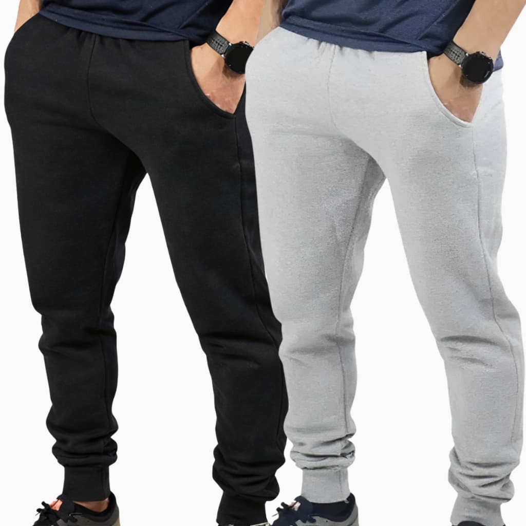 CALÇA MASCULINA MOLETOM BASICA LISA COM FELPA BOLSO ACADEMIA