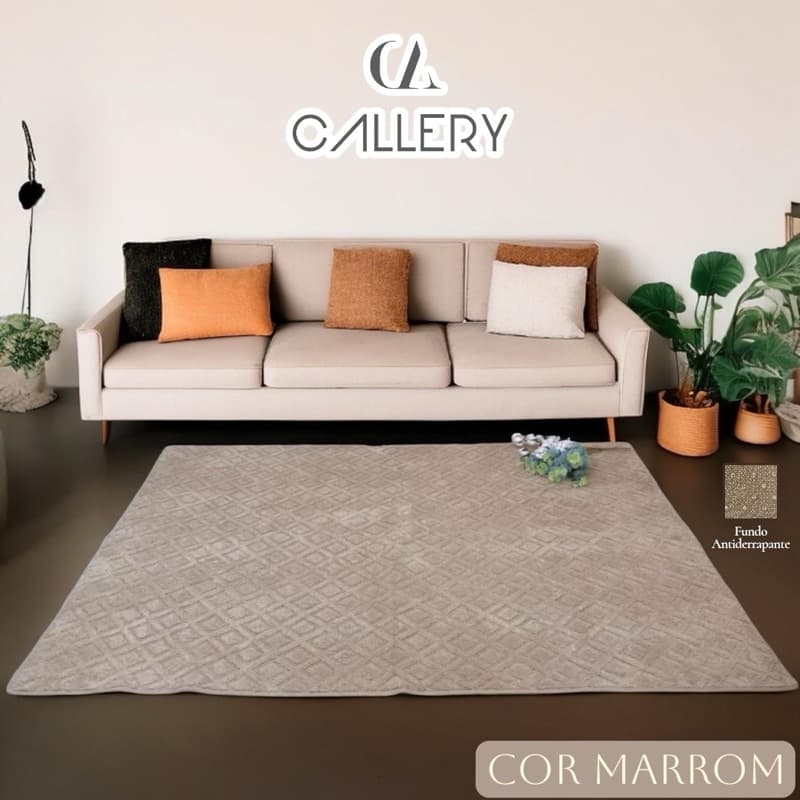 Tapete 150x200cm Antiderrapante Geométrico para Sala quarto