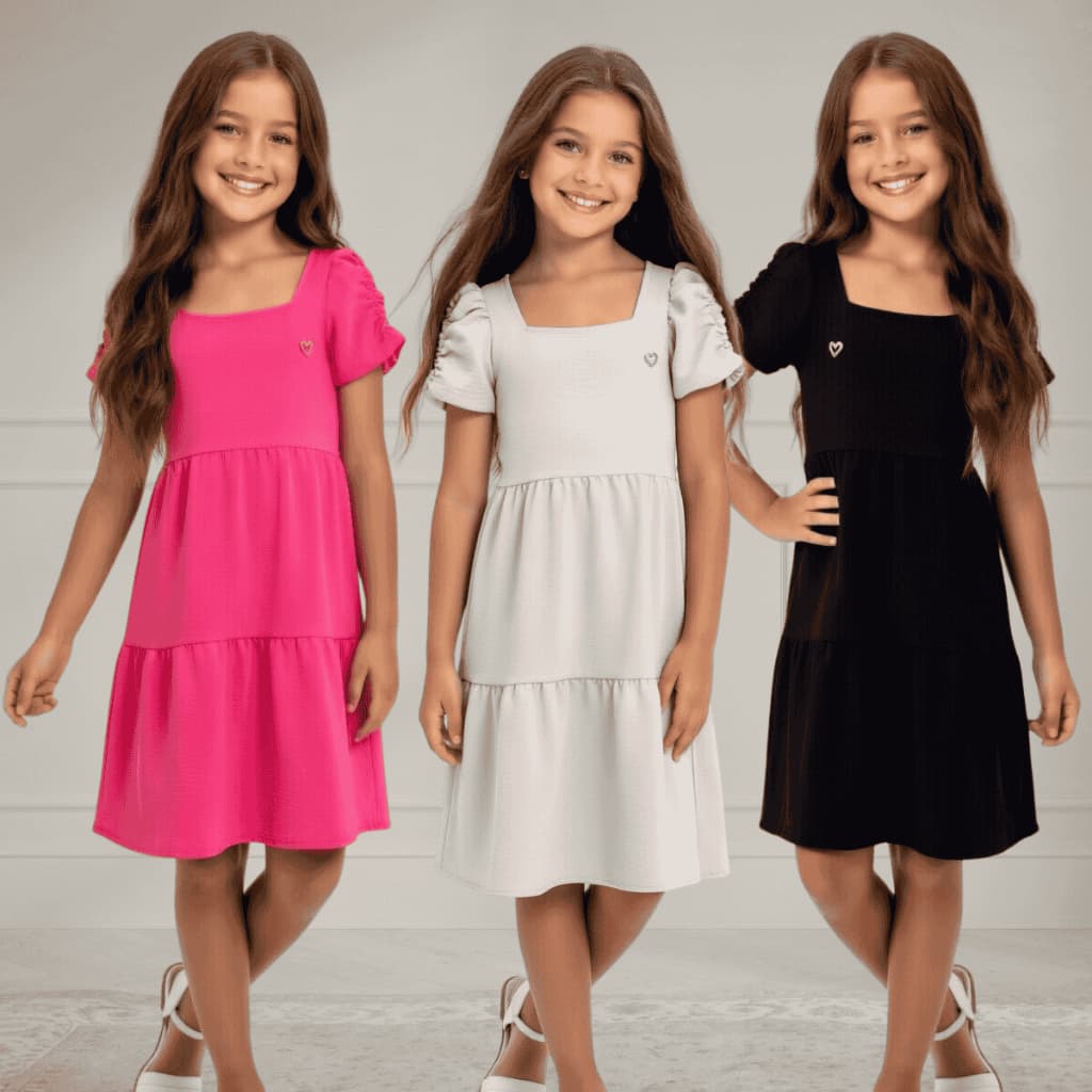 Vestido Juvenil Adolescente Feminino Doce Harmonia Festa Casual Tam 10 12 14 Lançamento