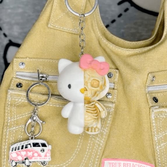 Chaveiro Hello Kitty Caveira Gótico Fofo Exclusivo