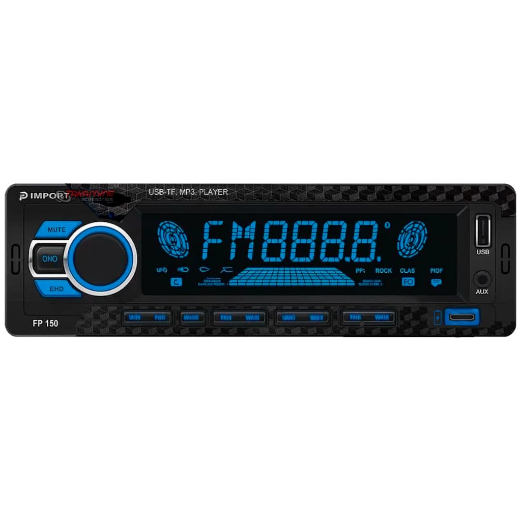 Radio Mp3 Universal Bluetooth Usb Fm 4x50w Som Automotivo