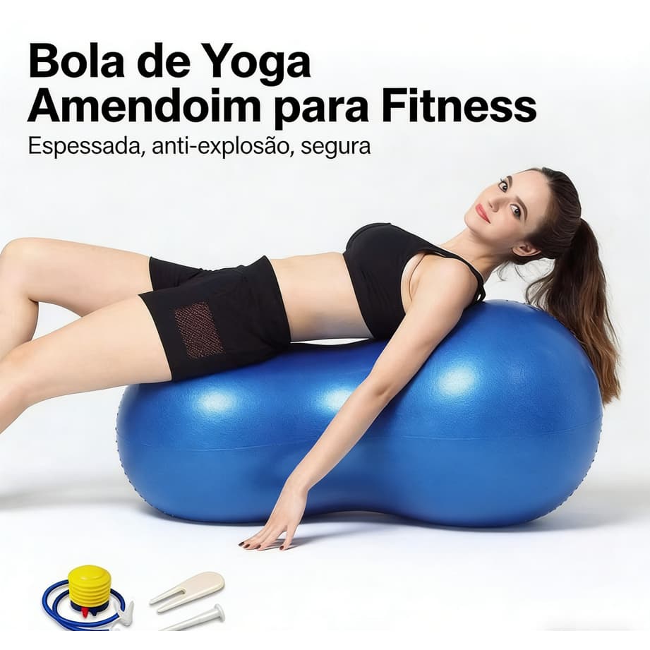 Bola Pilates Feijão 90x40 cm Resistente C/ Bomba Pilate
