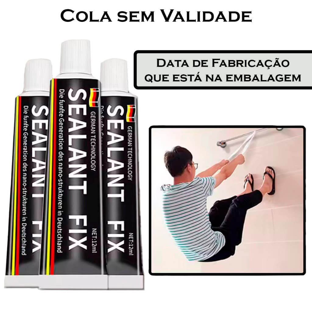 Kit Super Cola Extra Forte Adesivo Sem Prego Furar Parede Fixa Tudo PVC Metal Gesso Madeira Granito MDF Mármore Vidro