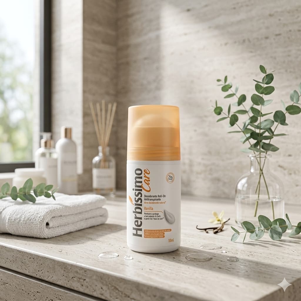 Desodorante Roll-On Antitranspirante Herbíssimo Care Vanilla 50ml