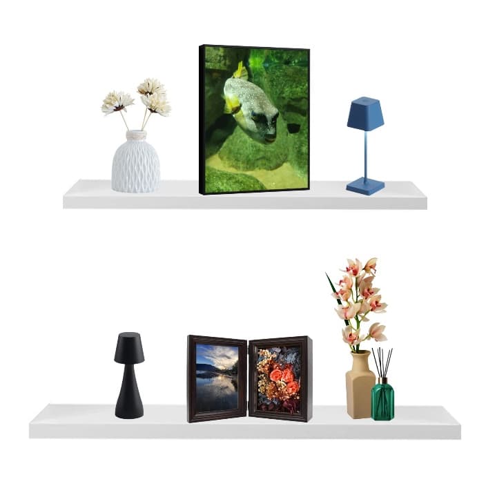 Prateleiras Retas Kit 2  60X15 cm   P/ Decoração , Parede , Cozinha, Sala e Quarto