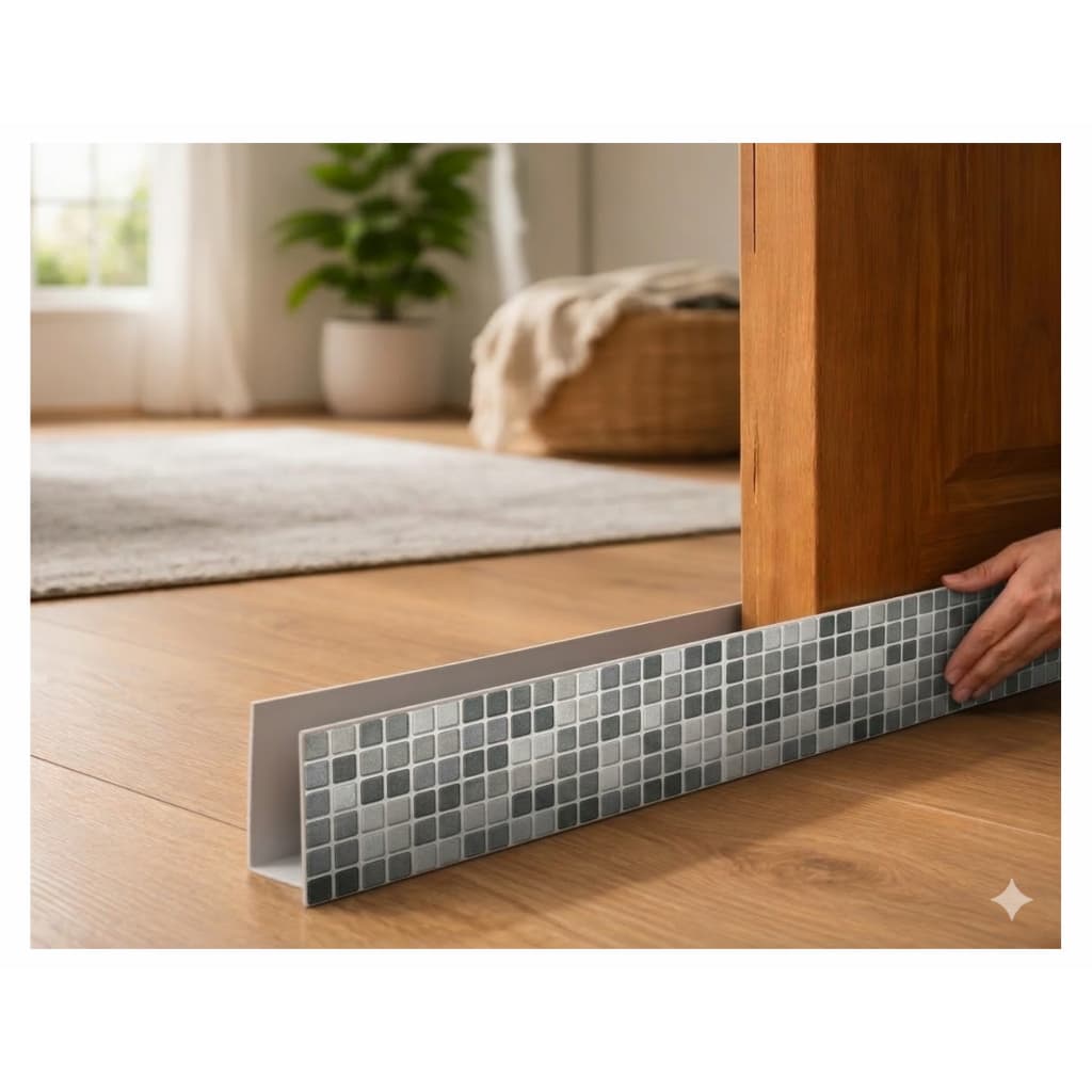 Protetor Salva Porta Pvc Contra Água 60/70/80/90 cm Várias Cores Pastilha Preta Lisa