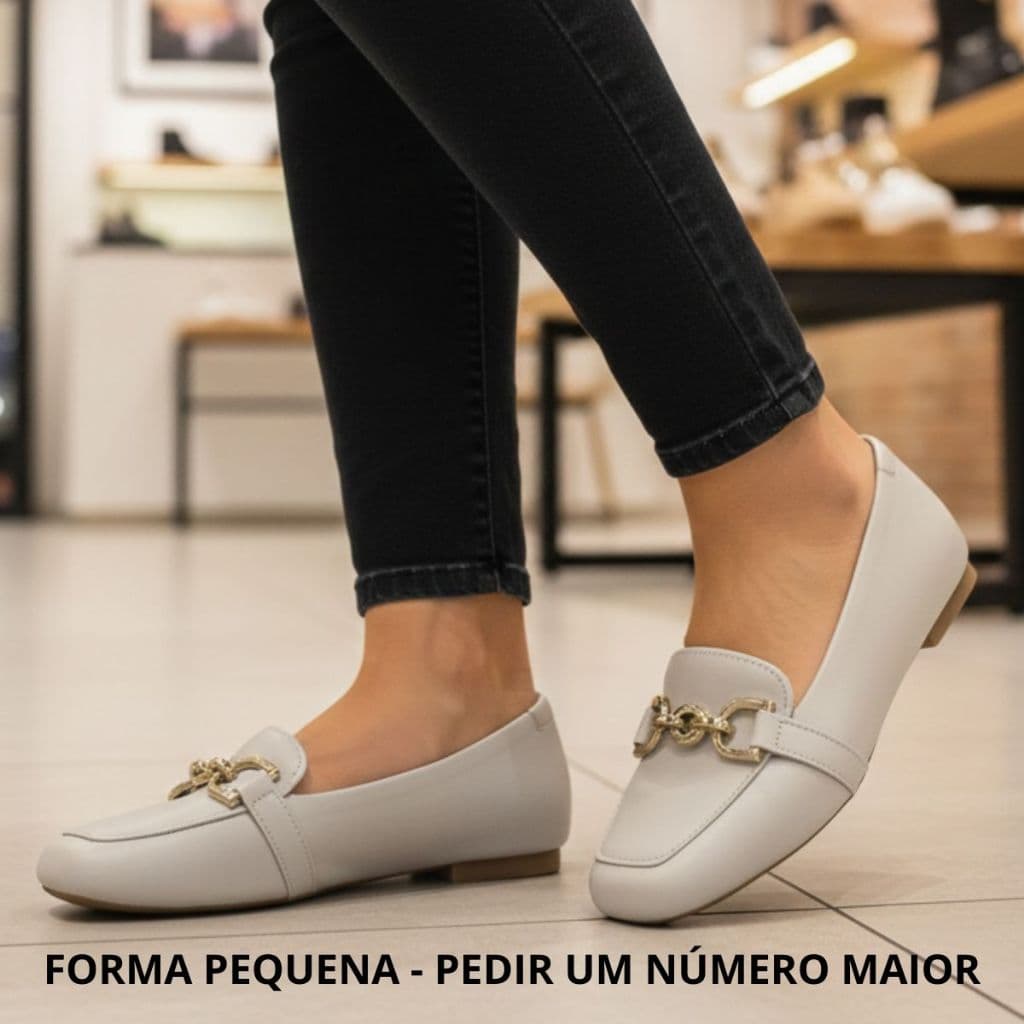 Sapatilha Mocassim Feminino Confort Bico Quadrado Enfeite Bridão Elegante Social
