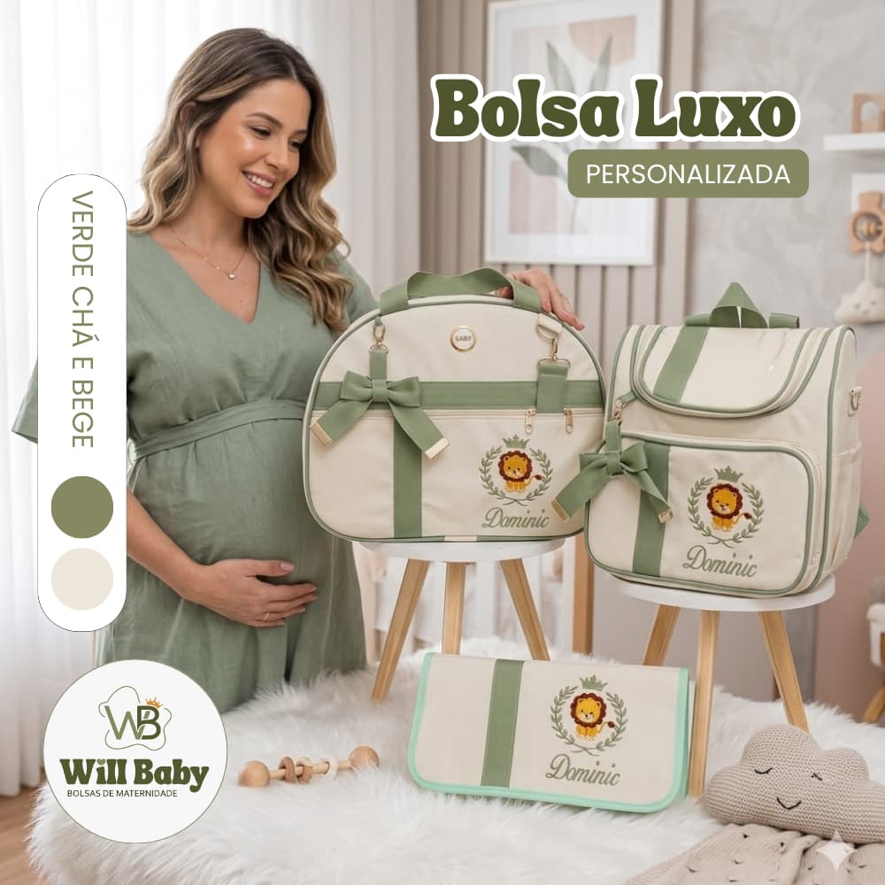 Kit Bolsa de Maternidade Luxo para Menino e Menina Personalizado