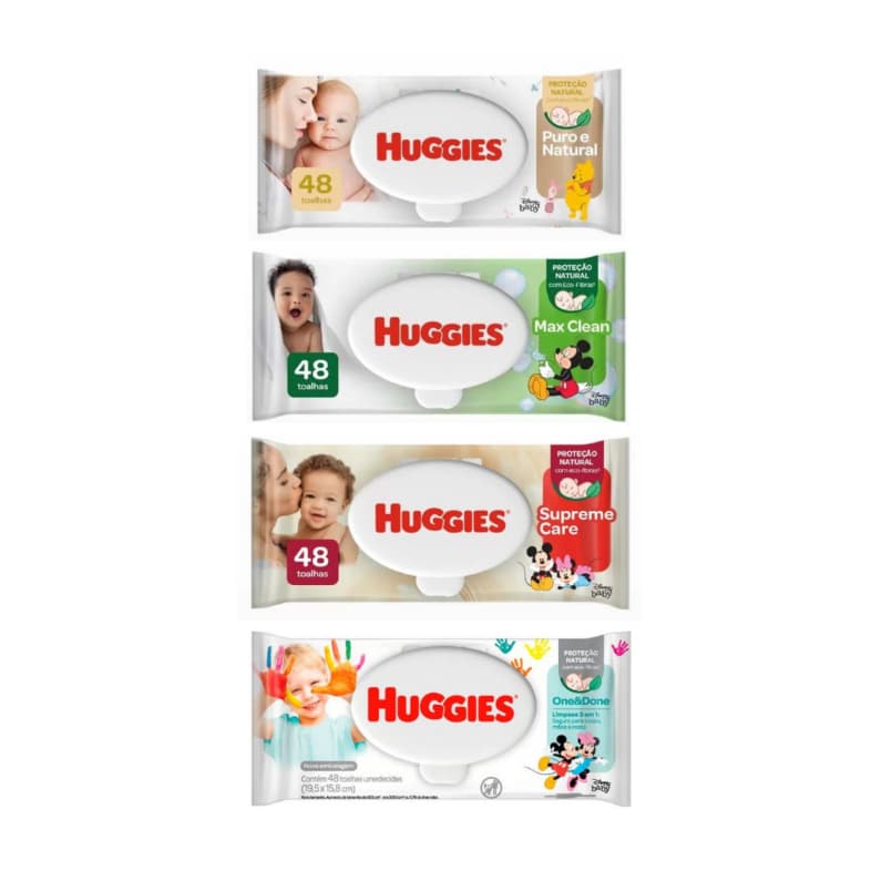 Toalha Umedecida Huggies Disney 48un ou kit 192un