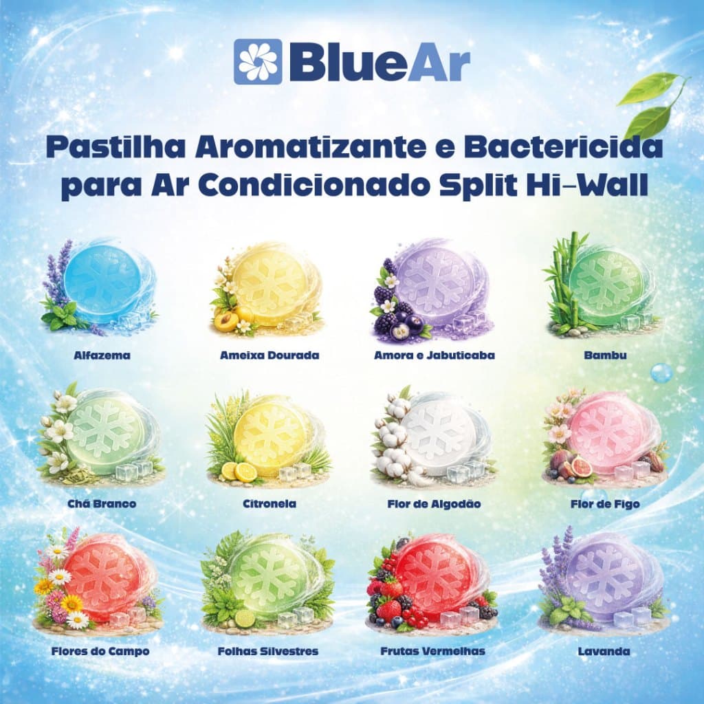 Pastilha Aromatizante e Bactericida Ar Condicionado Split Hi-Wall