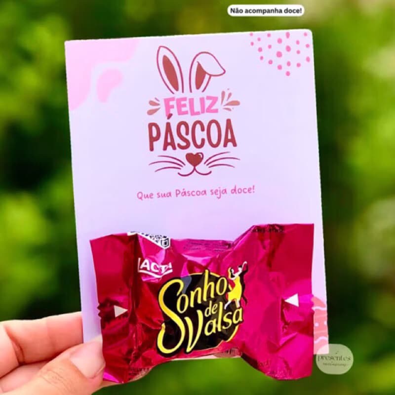 ENVIO RÁPIDO - Páscoa Cartão para Lembrancinha Bombom