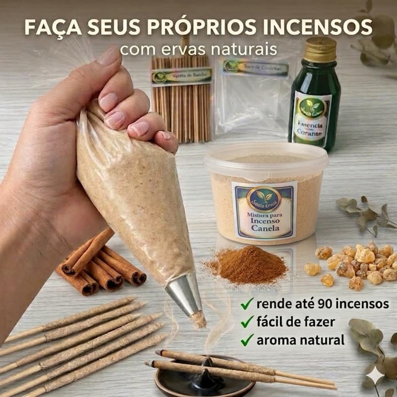 kit massa para  Incensos Artesanais  em casa e com ervas naturais(Mistura pronta+ eBook)Produza Até 90 Incensos.