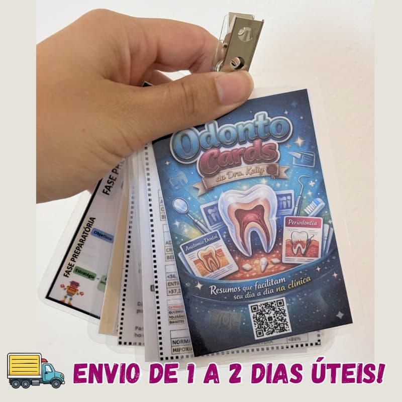 12 odontocards com colinha para estudantes de odontologia .