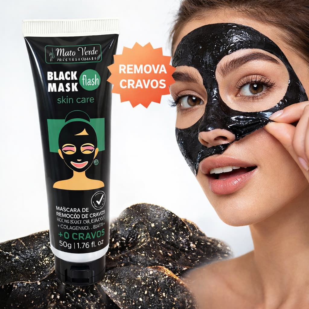 Máscara de Remoção de Cravo Black Mask Flash Skin Care - Matto Verde 50g