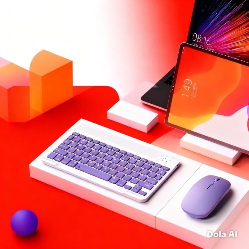 ROXO - Conjunto de Teclado + Mouse Sem Fio Bluetooth Para Notebook e Tablet