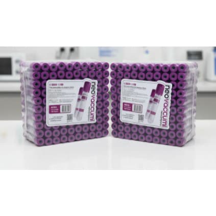 KIT COM 02 RACKS de Tubos de Coleta de Sangue EDTA K3 4ml Roxo com 100und/rack